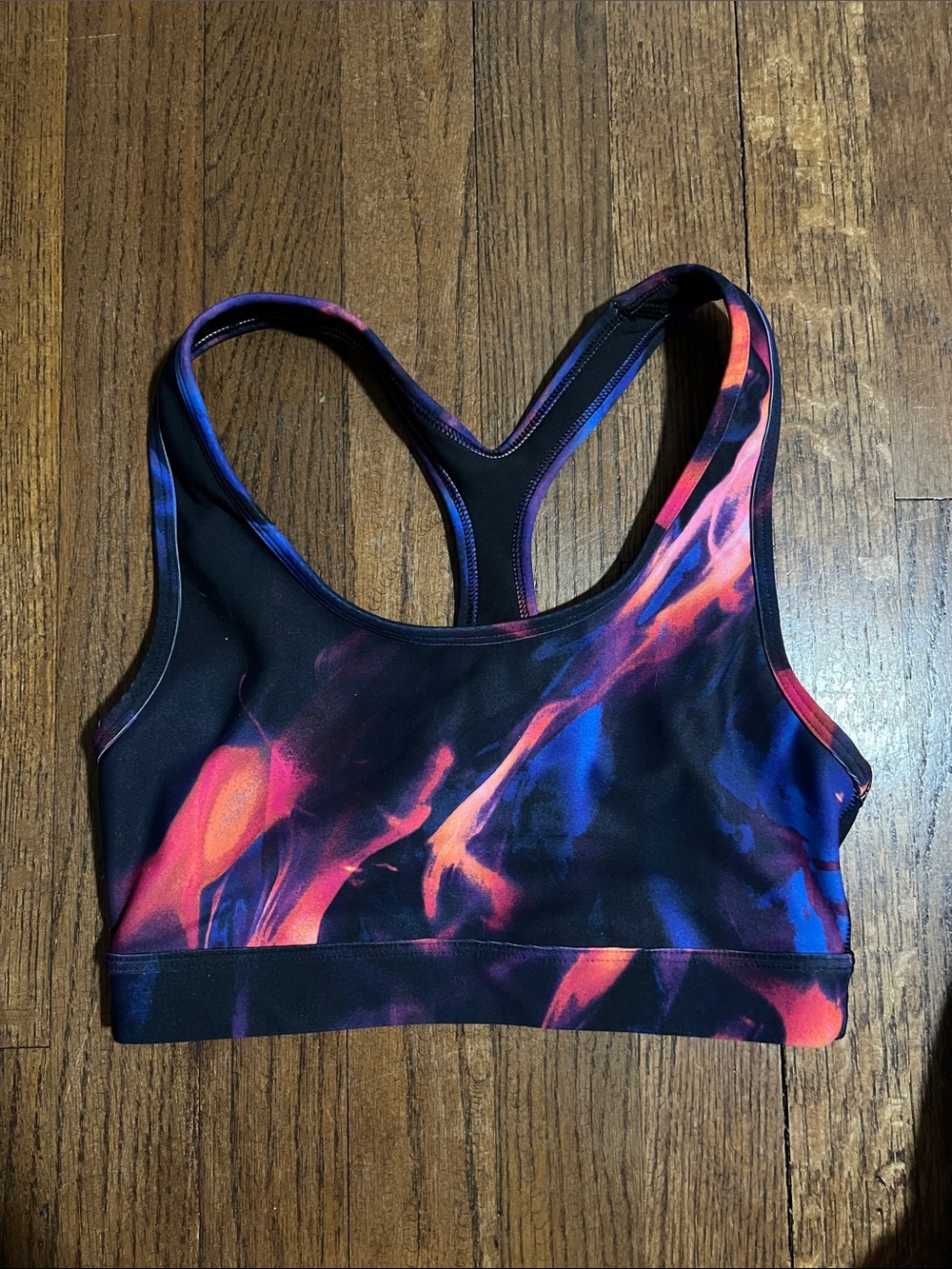Old Navy Active Women's Racerback Sports Bra in Multicolor Flame Print